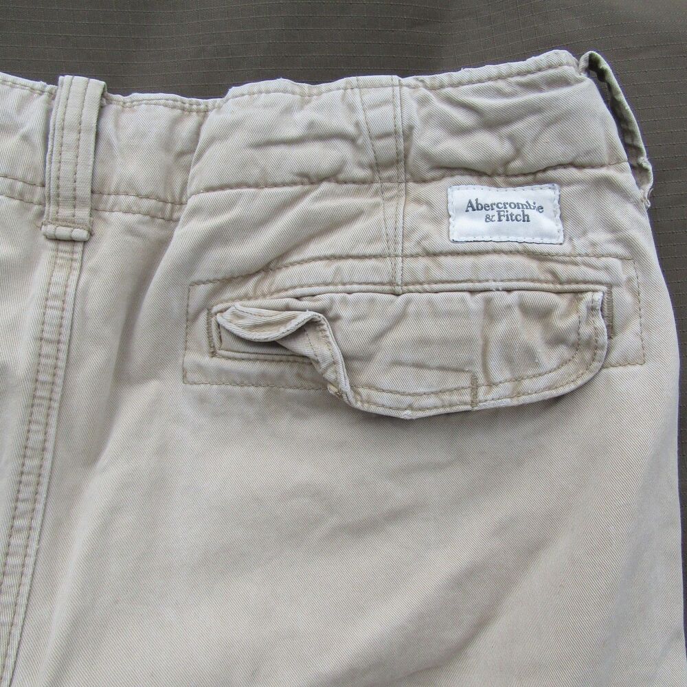Abercrombie & Fitch Men's Size 34 Khaki Cargo Shorts Button Fly Heavy Cotton - Picture 10 of 15